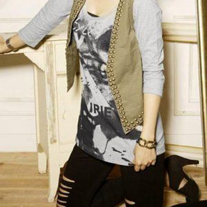 Film print 3/4 Sleeve Graphic T-shirt